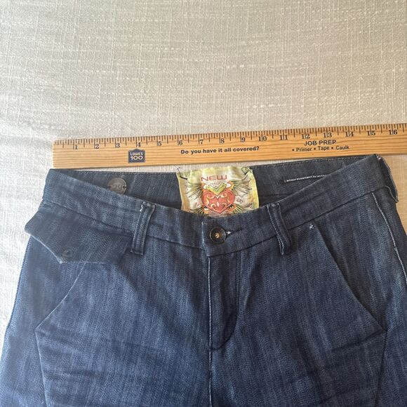 New London Amoureusement Anthony Frym Y2K Dark Wash Slight Flare Sz 29 (30x33.5) - Picture 13 of 16